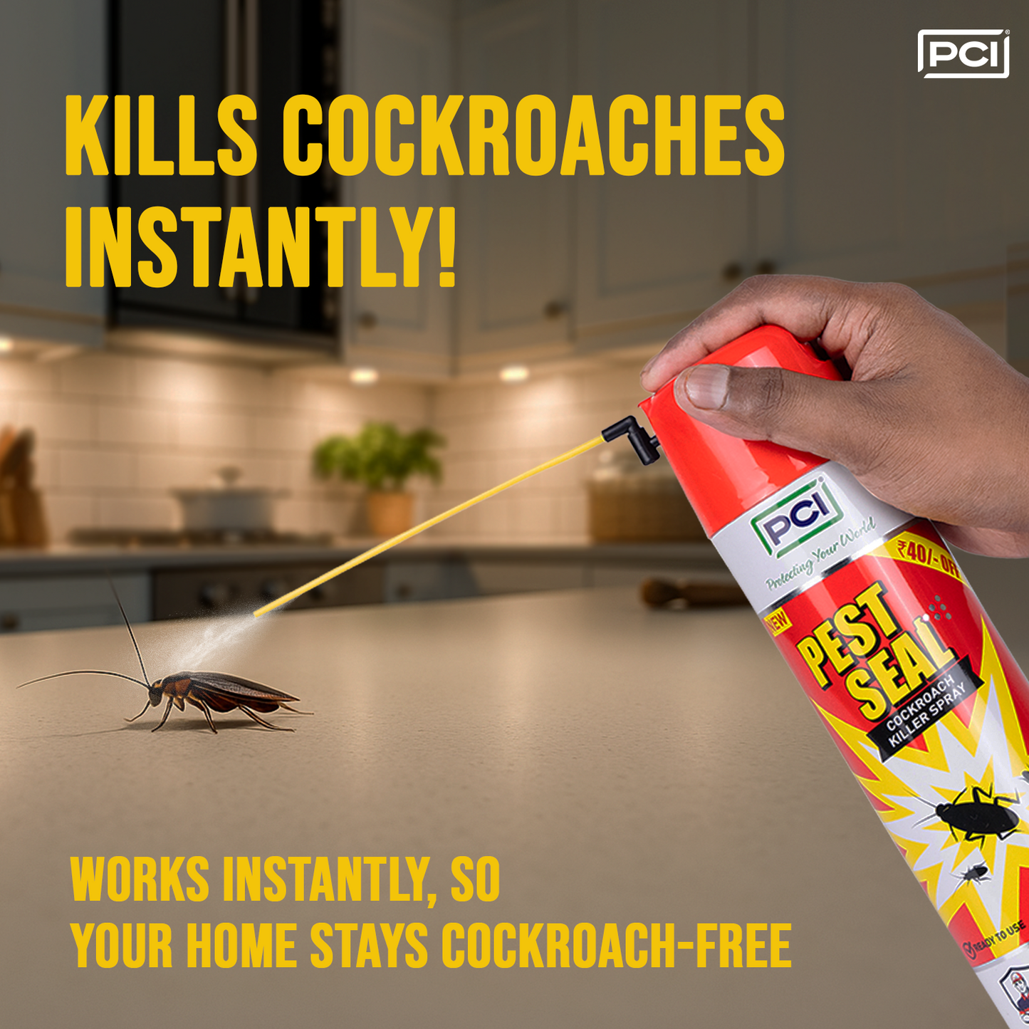 Pest Seal Insect Killer Spray for Roaches - 200ML (Pack of 2)