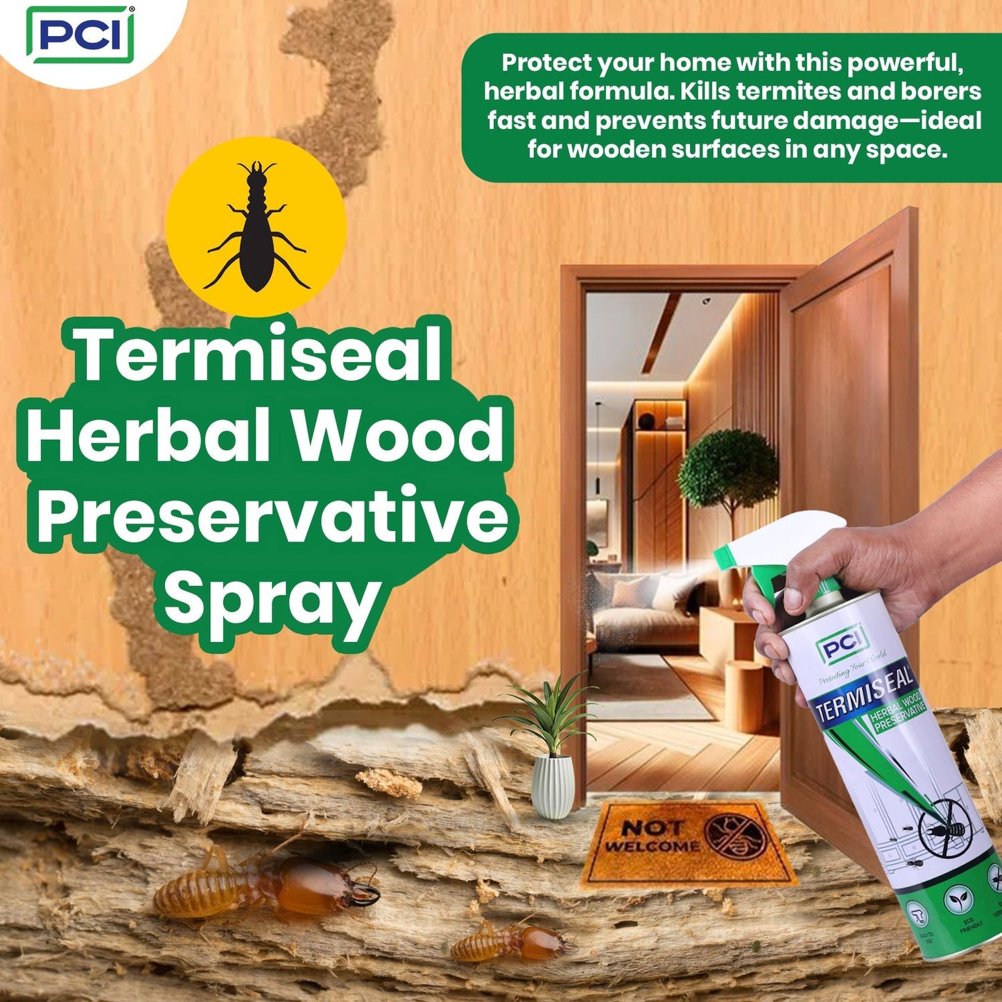 Termiseal Herbal Wood Preservative Spray - 500ML (Pack of 2)