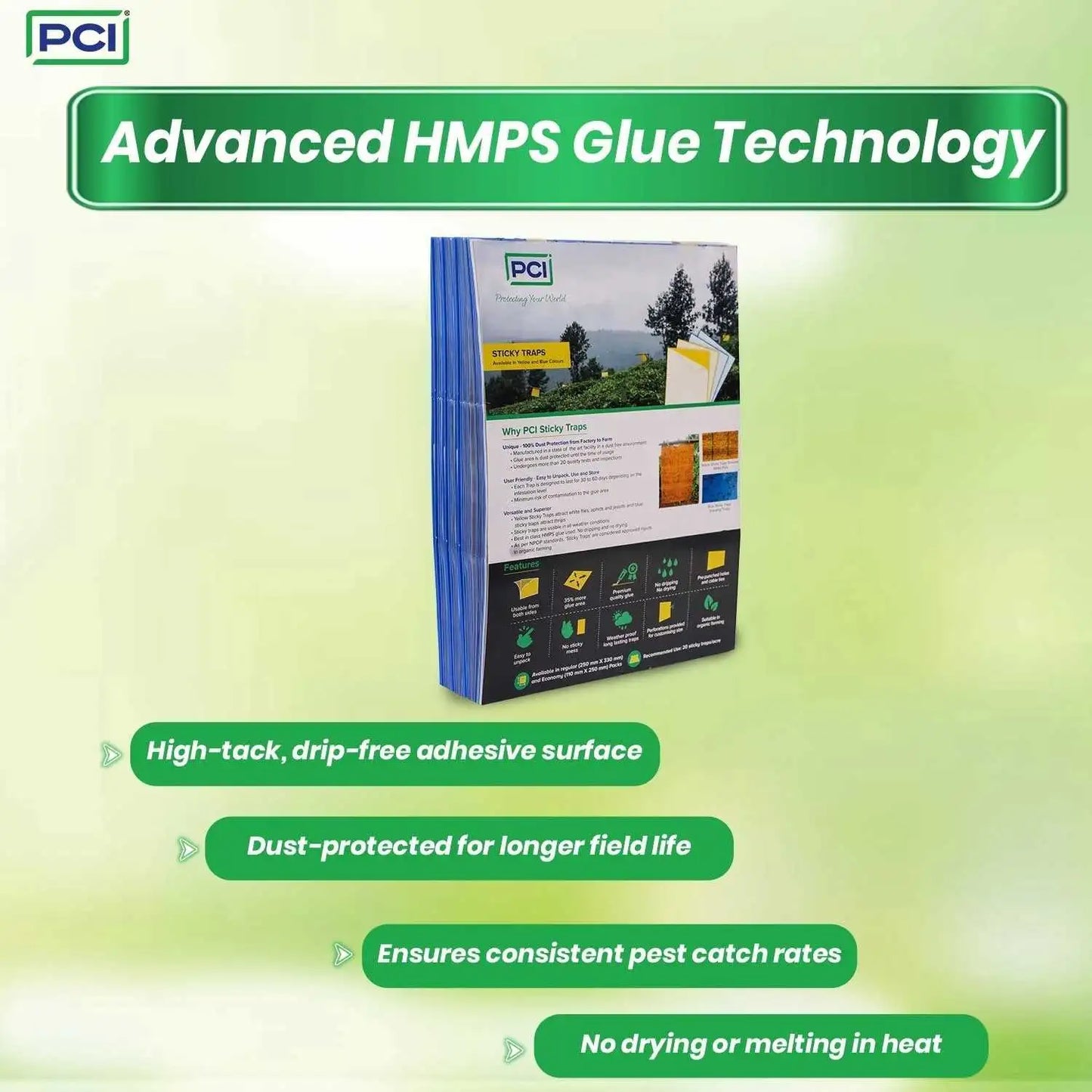 Advance HMPS Glue Technology blue sticky traps for insects