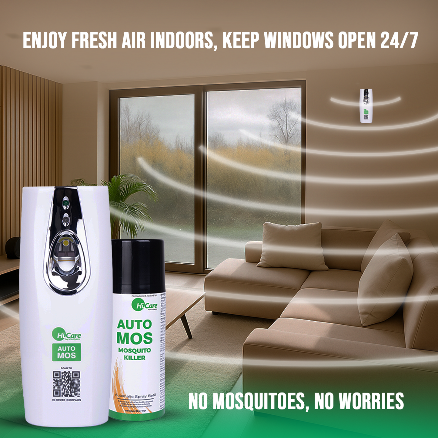 AutoMos Mosquito Repellent Machine Pack of 2 - 2 Dispensers + 2 Refills