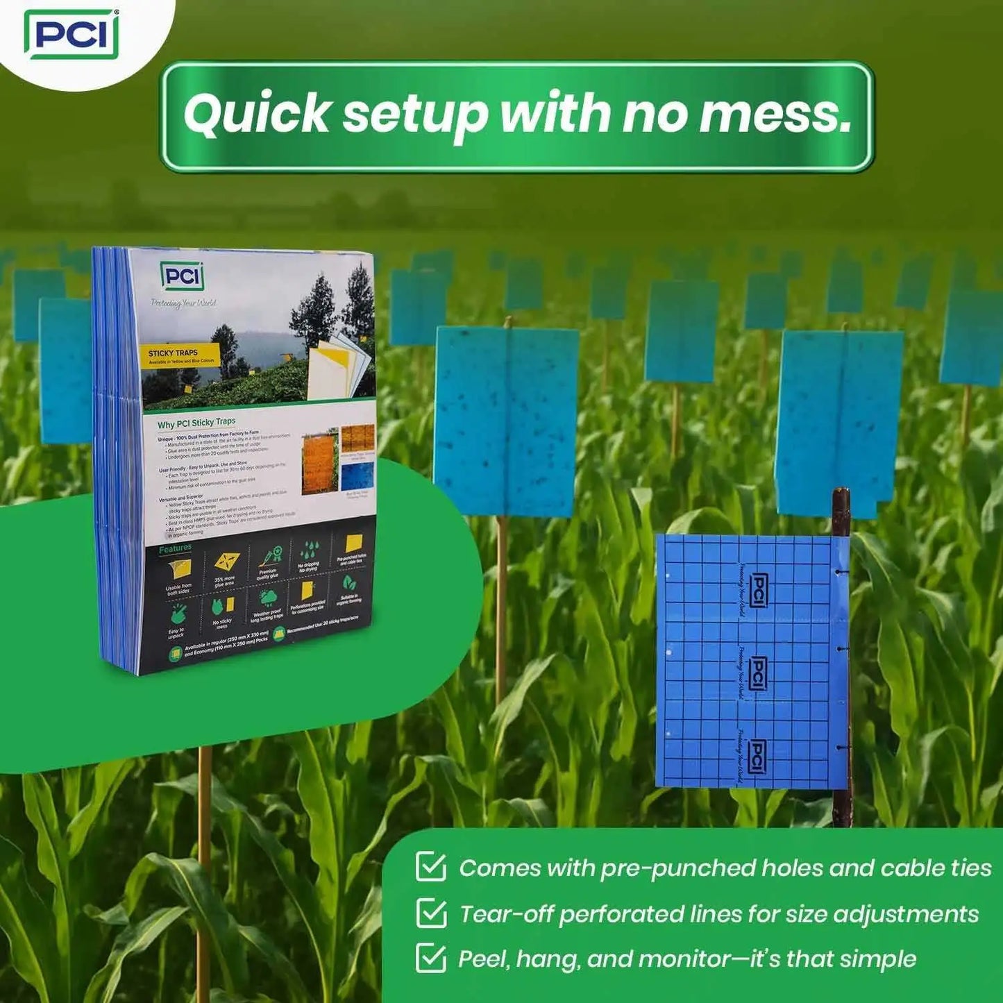 Quick setup with no mess mosquito sticky trap