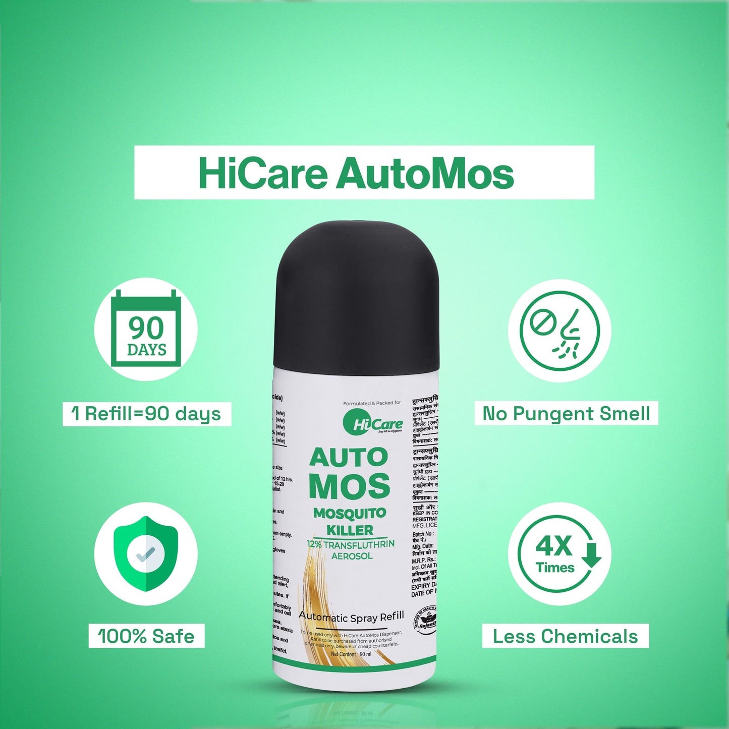 AutoMos Mosquito Repellent Machine Semi Annual Saver Pack - 1 Machine + 2 Refills | 180 Days