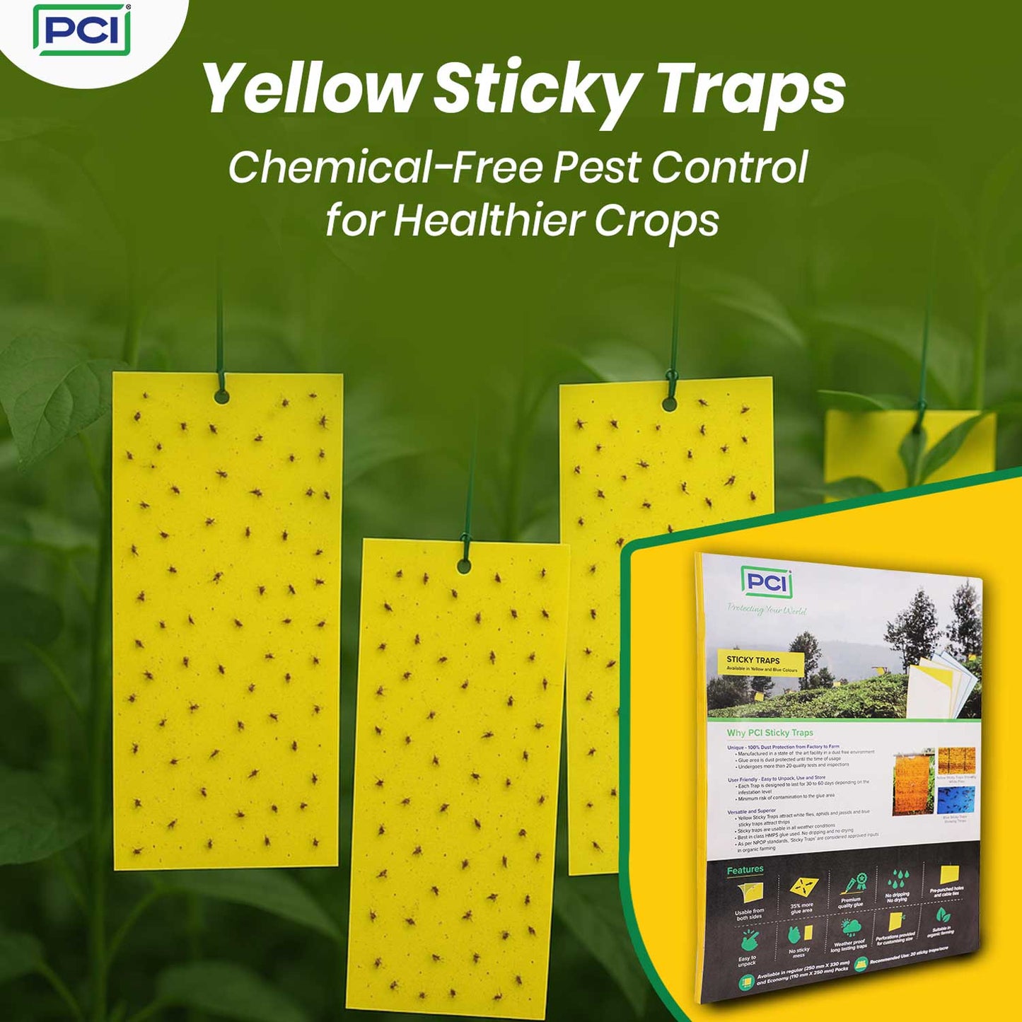 Yellow Sticky Traps for Garden & Farm