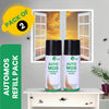 AutoMos Mosquito Repellent Refill (Pack of 2) – 90 Days Protection | Covers 200 sq. ft. for 180 Days, 400 sq. ft. for 90 Days | Silent, No Pungent Smell | Ideal for Living Spaces