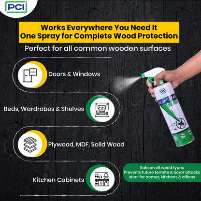 Termiseal Herbal Wood Preservative Spray - 500ml | Eco-Friendly Termite & Insect Protection for Wood Against Termites, Borers, and Pests