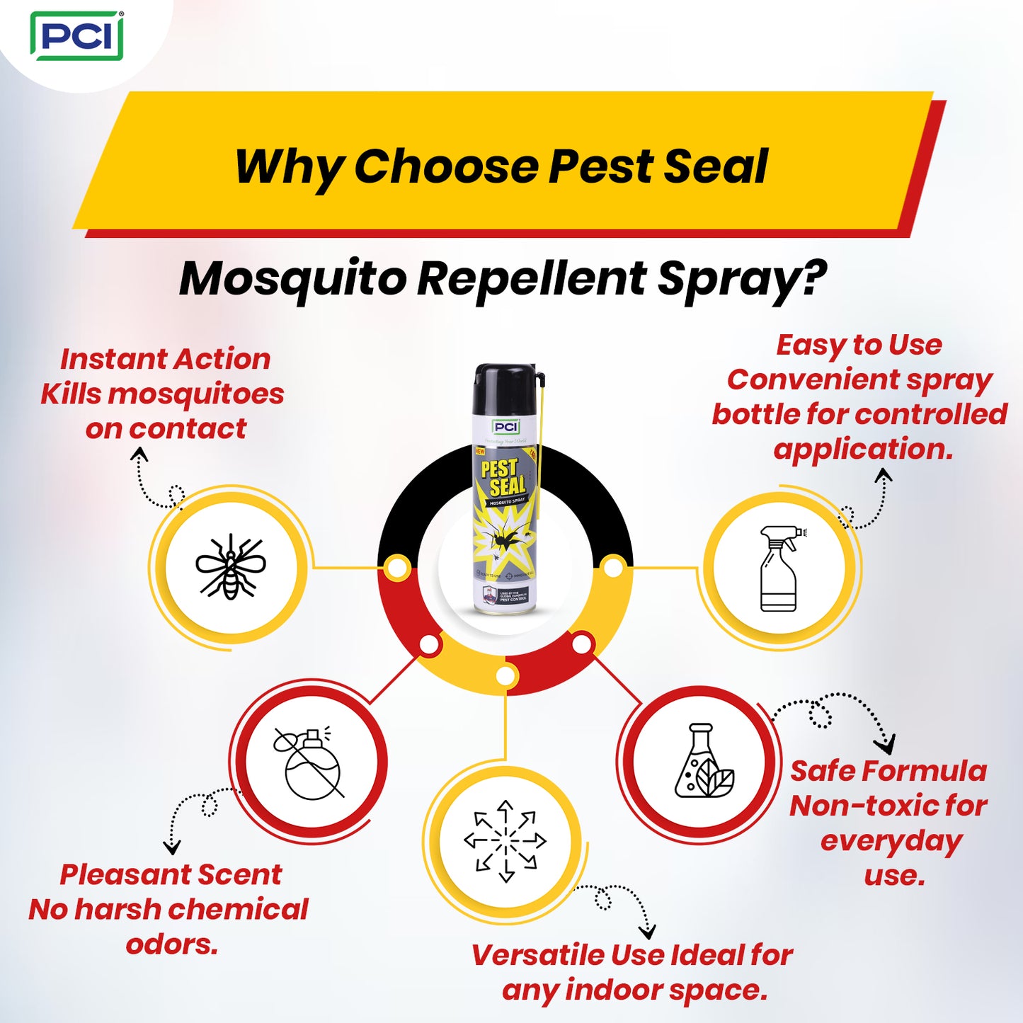 Pest Seal Mosquito Spray – 425ml | Rapid Mosquito Elimination | Dengue & Malaria Protection | Fresh Fragrance | Ideal for Home Use | Pack of 1