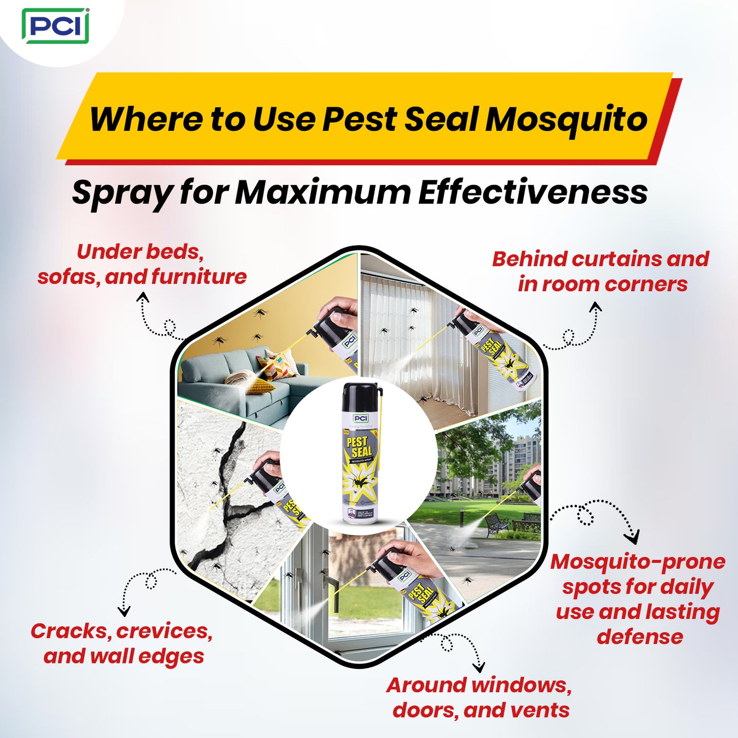 Pest Seal Mosquito Spray – 425ml | Rapid Mosquito Elimination | Dengue & Malaria Protection | Fresh Fragrance | Ideal for Home Use | Pack of 1