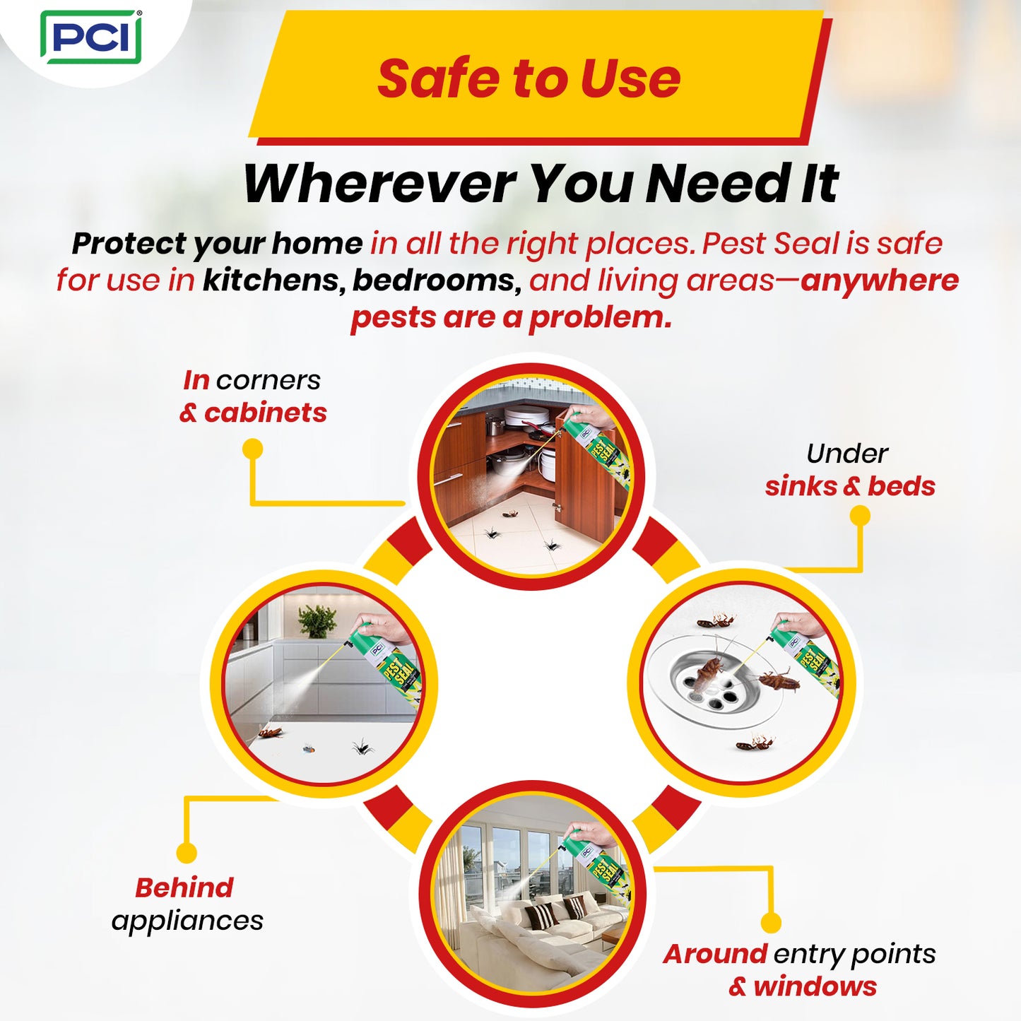 Pest Seal Multi-Insect Spray - 600ml | All-in-One Protection Against Cockroaches, Ants, Flying & Crawling Insects, and More