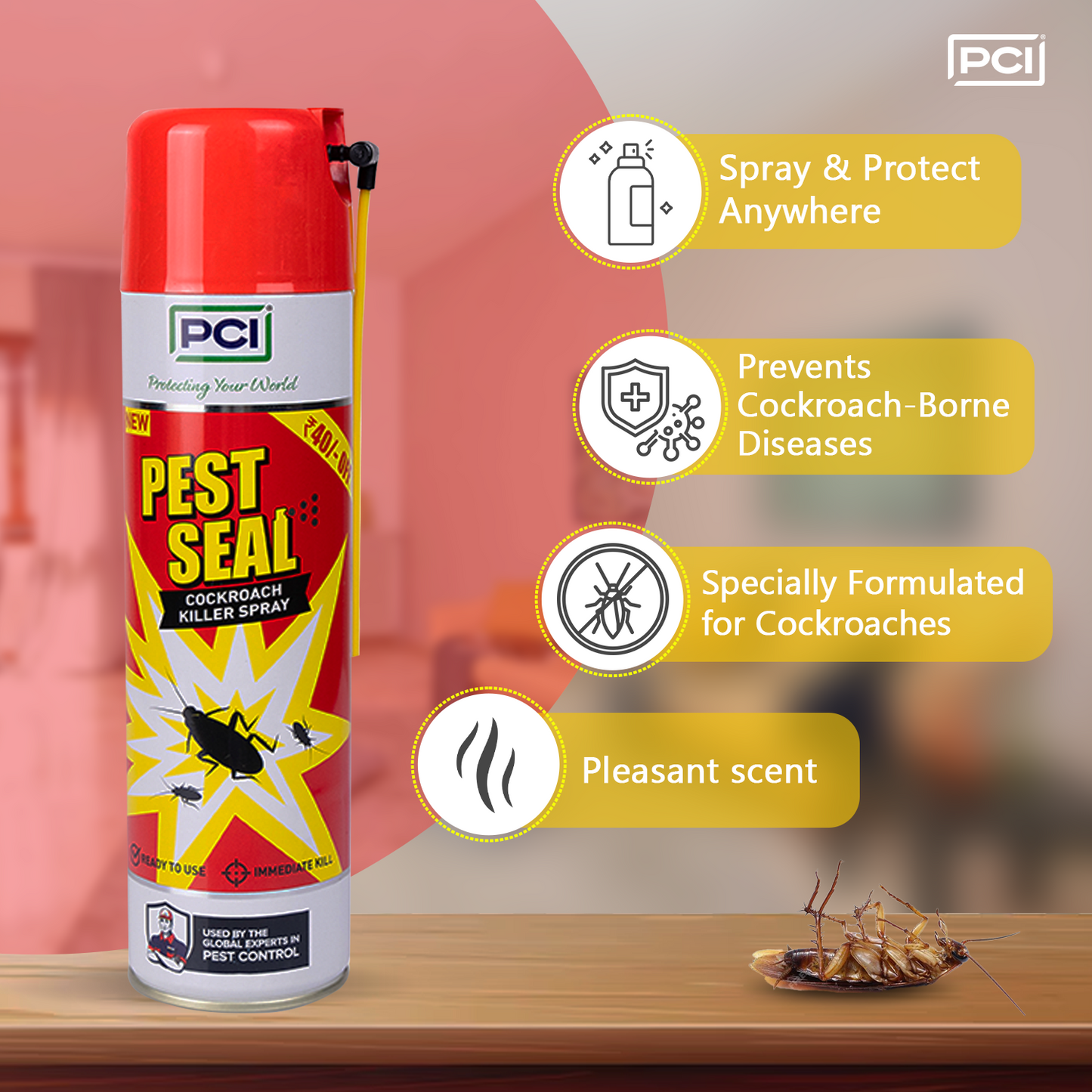 Pest Seal Insect Killer Spray for Roaches - 200ML (Pack of 2)