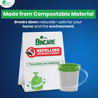HiCare Bincare Compostibale Garbage Bags I 120 Bags (Pack of 4)