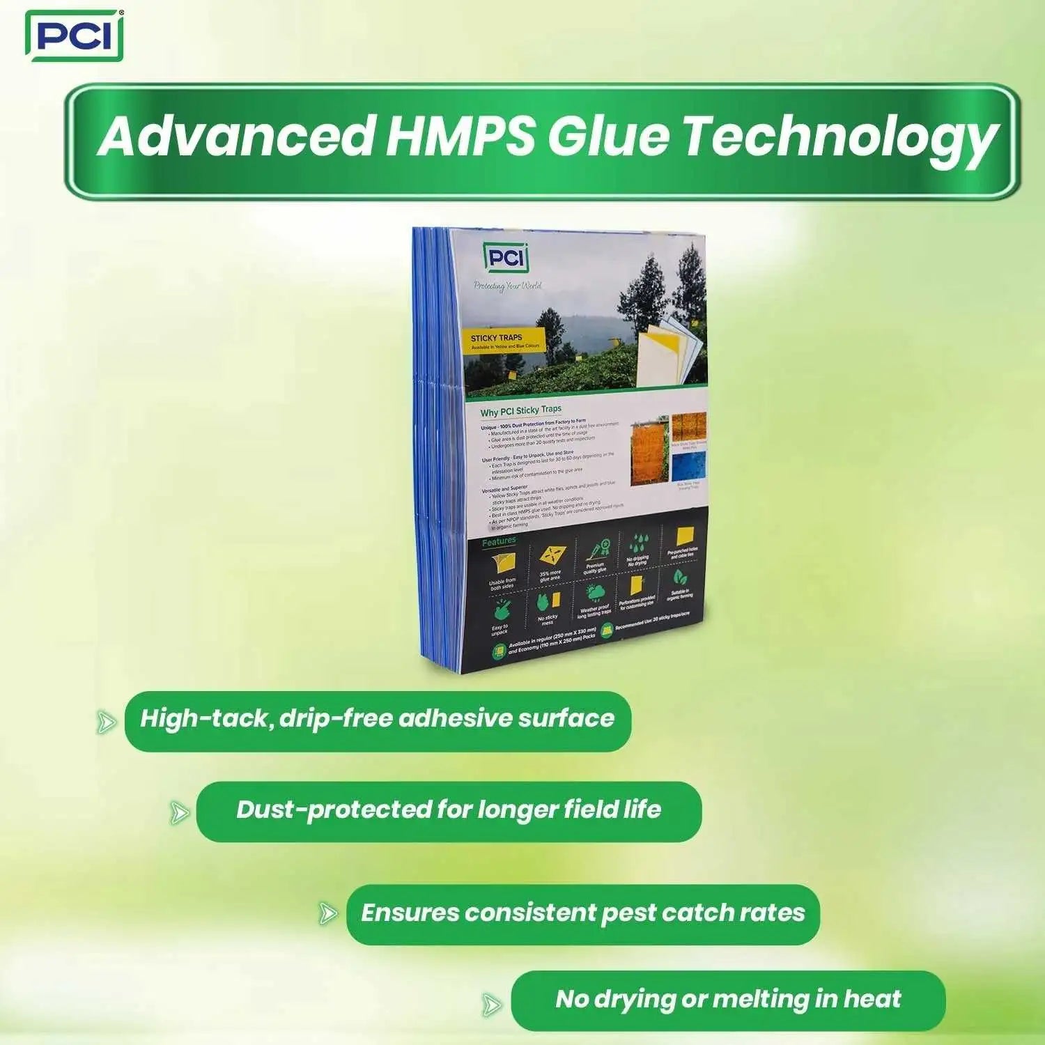 Advance HMPS Glue Technology blue sticky traps for insects