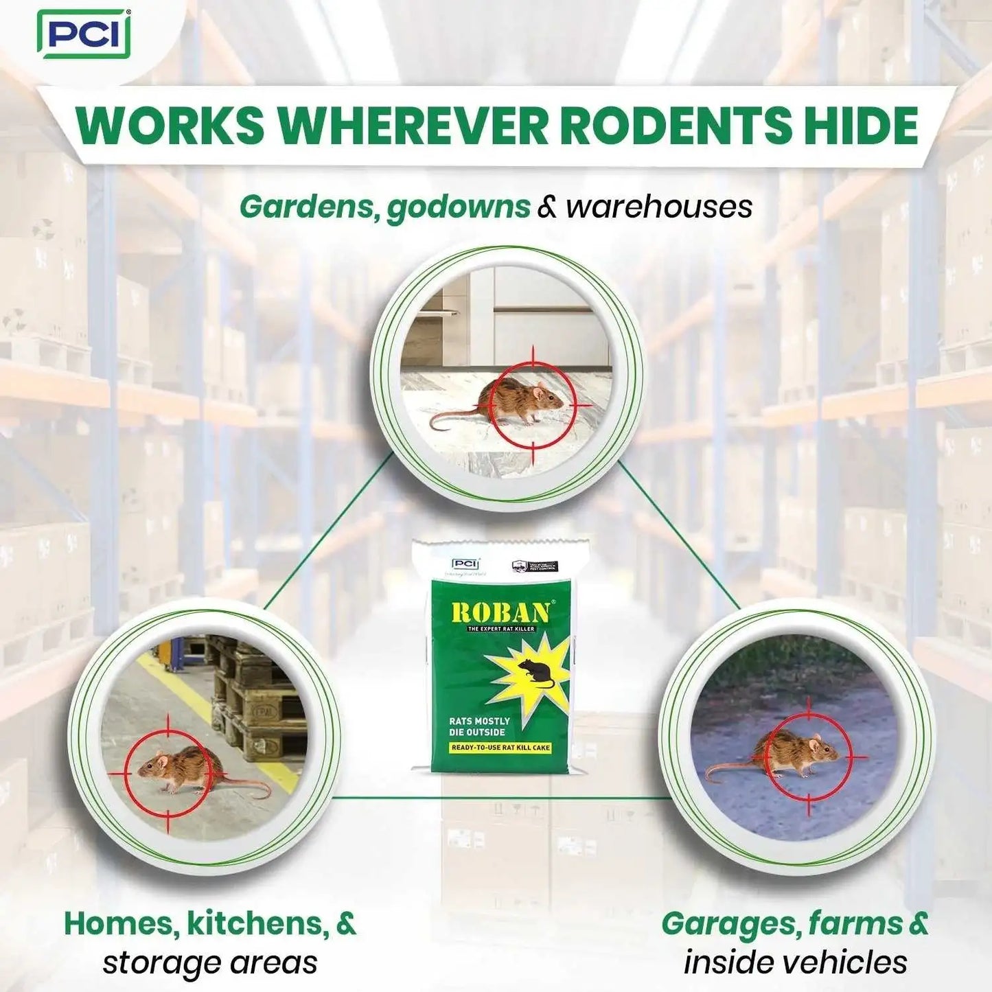 Works wherever rodent hide roban mouse poison