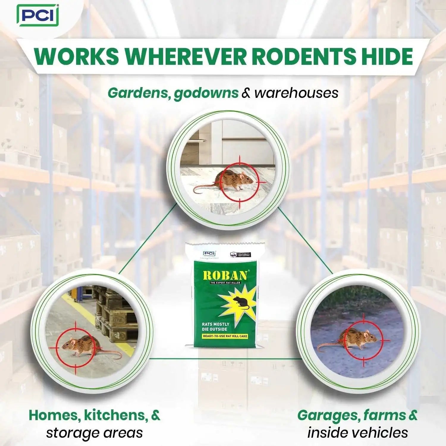 Works wherever rodent hide roban mouse poison