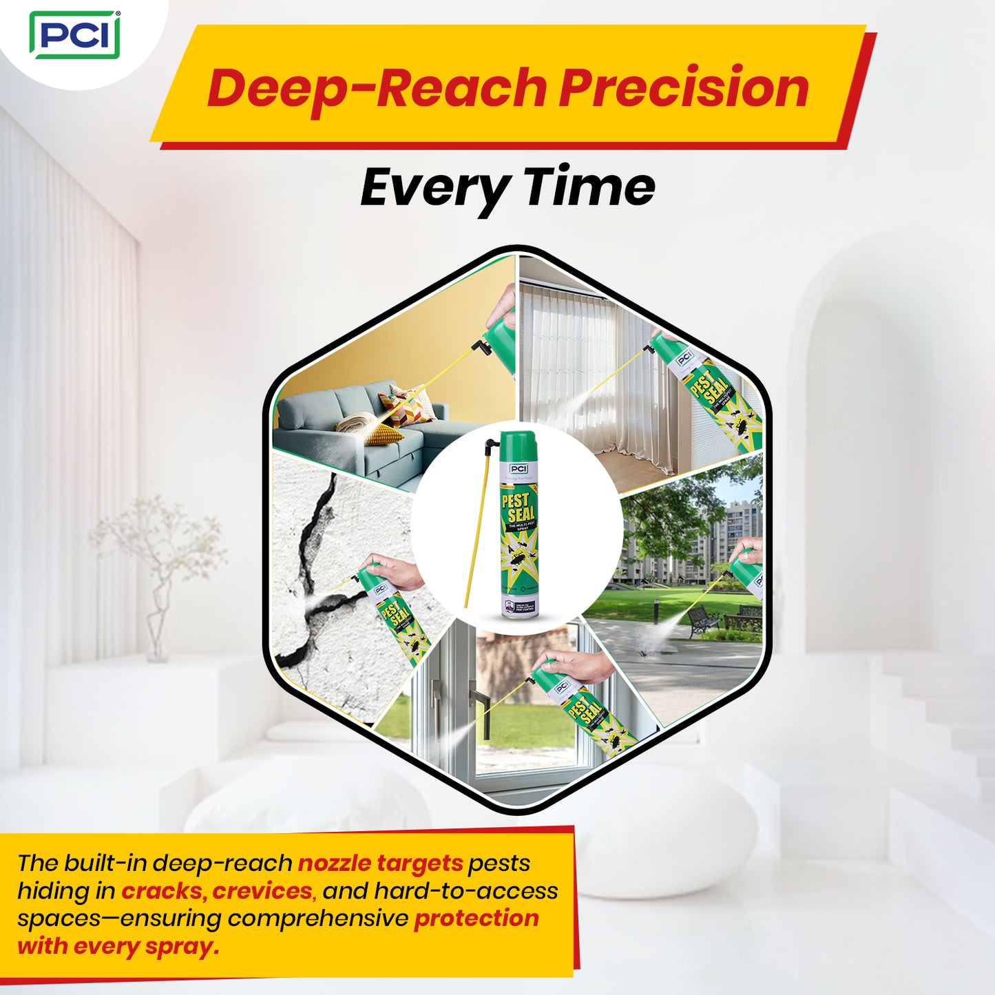 Pest Seal Multi-Insect Spray - 600ml | All-in-One Protection Against Cockroaches, Ants, Flying & Crawling Insects, and More