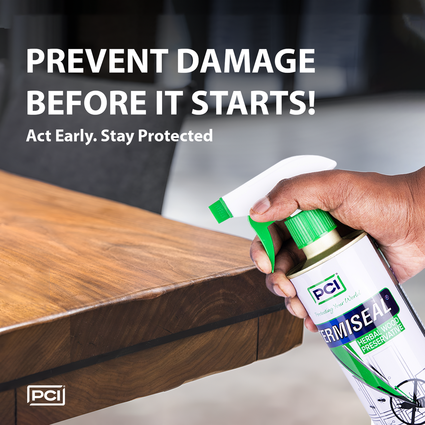 Termiseal Herbal Wood Preservative Spray - 500ml | Eco-Friendly Termite & Insect Protection for Wood Against Termites, Borers, and Pests