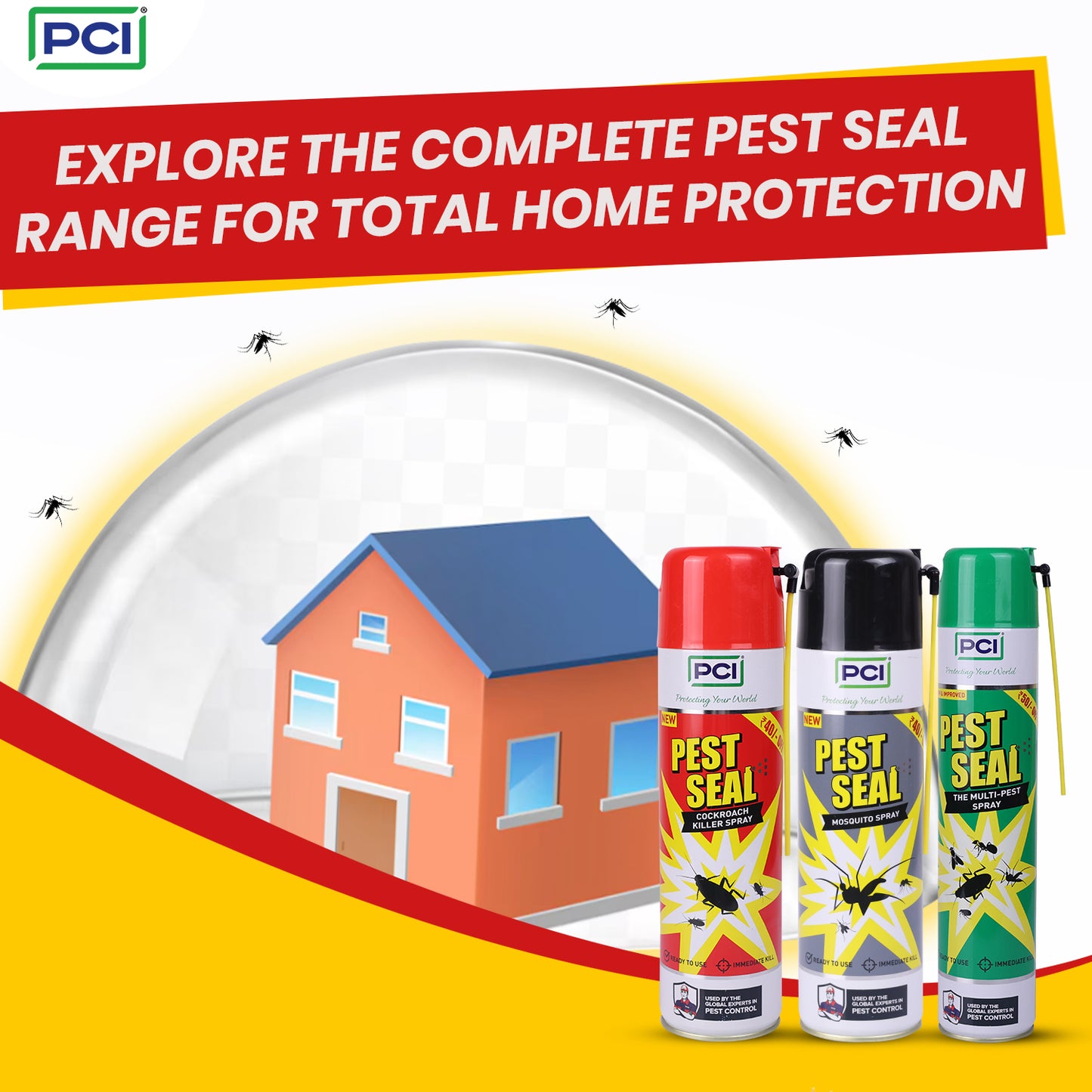 Pest Seal Insect & Mosquito Repellent Spray - 2 x 425ML | Quick Defense for Home & Outdoor Use