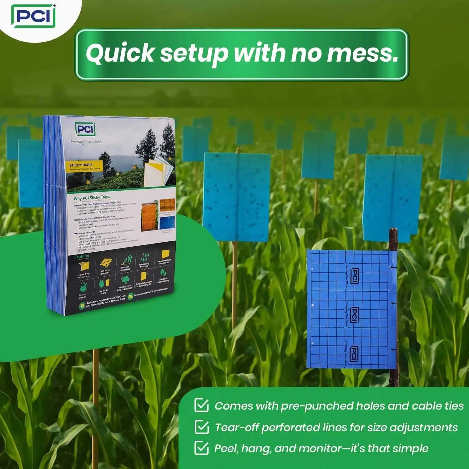 Quick setup with no mess mosquito sticky trap