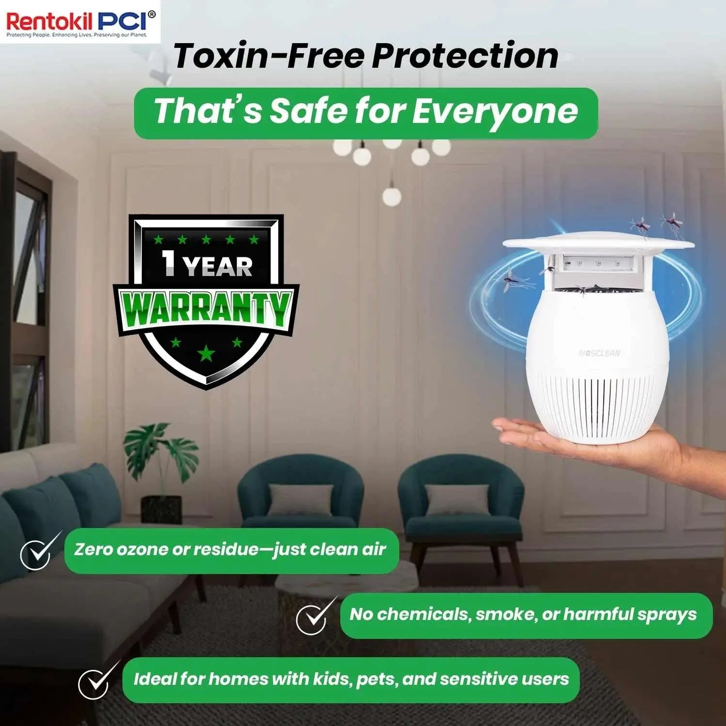 Taxin free protection white mosquito trap