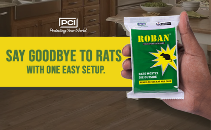 PCI ExpertO Rechargeable Mosquito Bat + Roban Rat Cake – 10 Wax Blocks | Indoor & Outdoor Use
