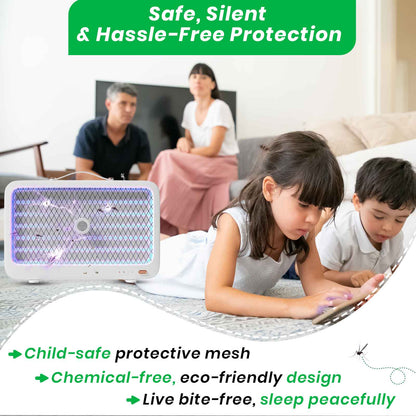 Portable MosSwatter – Rechargeable UV LED Bug Zapper with 10 Beads | 2000mAh Battery | Indoor & Outdoor Insect Killer | Safe for Kids & Pets | 2000 Sq.Ft Coverage