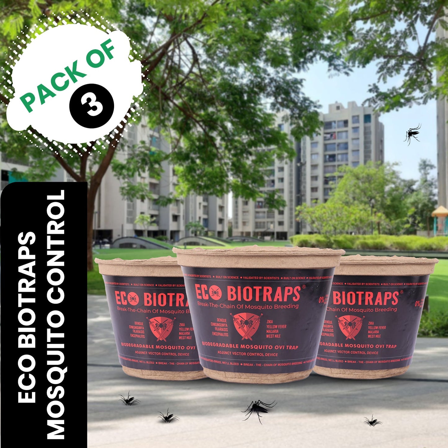 EcoBioTraps (Pack of 3) - Chemical-Free, Eco-Friendly Mosquito Trap