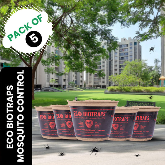 EcoBioTraps (Pack of 5) - Chemical-Free, Eco-Friendly Mosquito Trap | Natural, Non-Toxic & Electricity-Free Solution