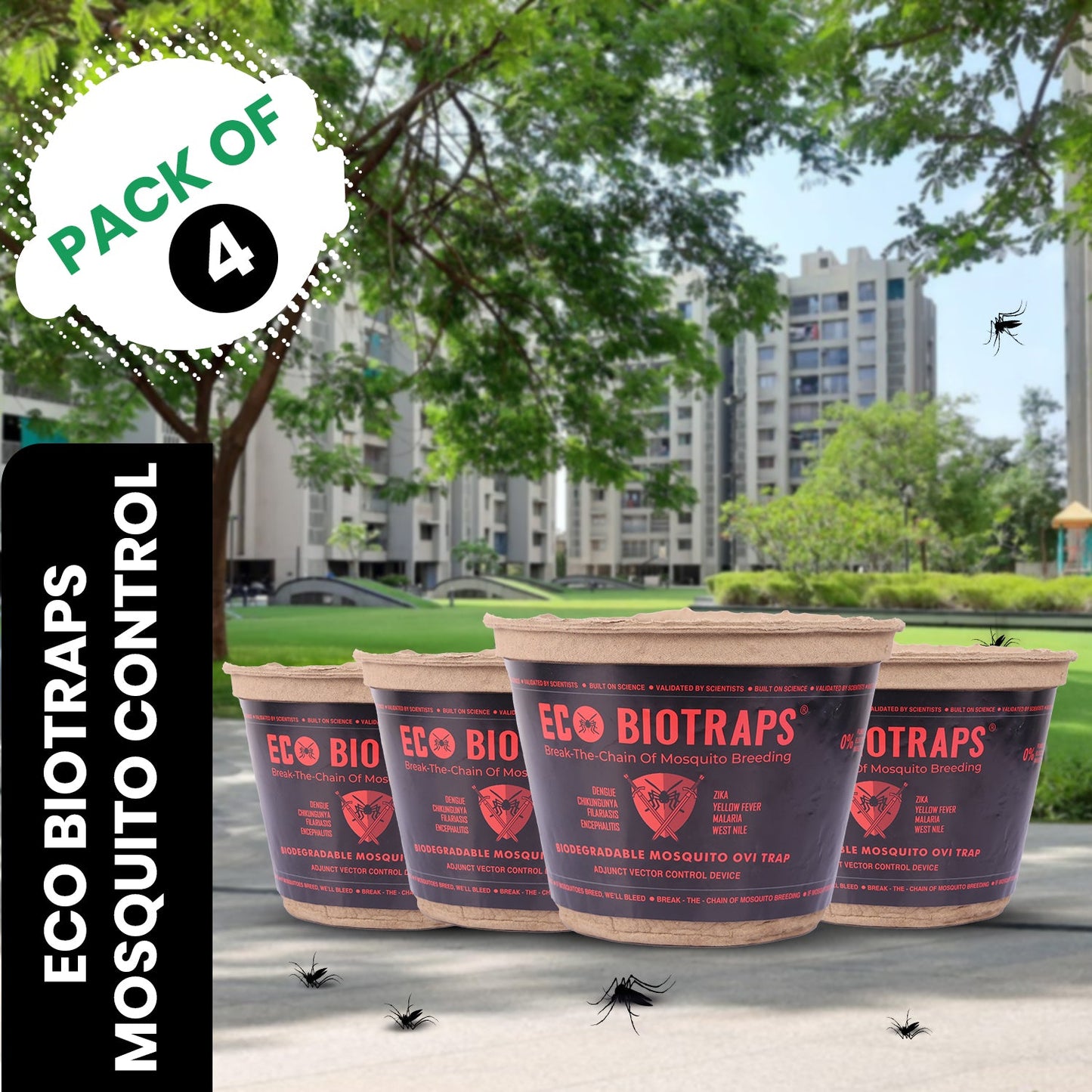 EcoBioTraps (Pack of 4) - Chemical-Free, Eco-Friendly Mosquito Trap