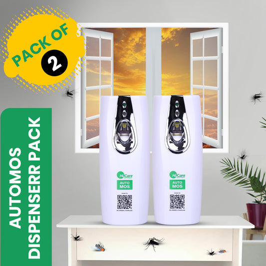 AutoMos Mosquito Repellent Dispenser Pack of 2 – India’s 1st & Only | 90 Days X 2 Dispensers – Protection for Home, Office, Bedroom & Kids Room | Battery Operated, No Wires, No Pungent Smell
