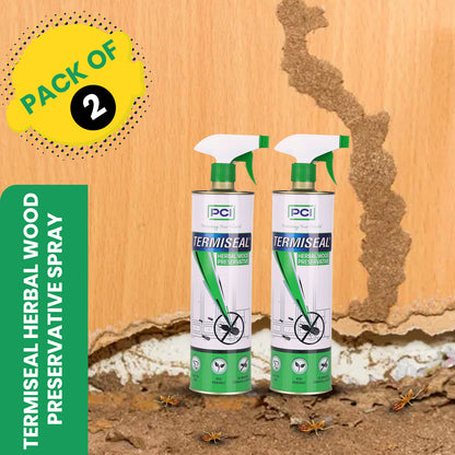 Termiseal Herbal Wood Preservative Spray - 500ML (Pack of 2) | Eco-Friendly Protection from Termites, Borers & Wood Pests