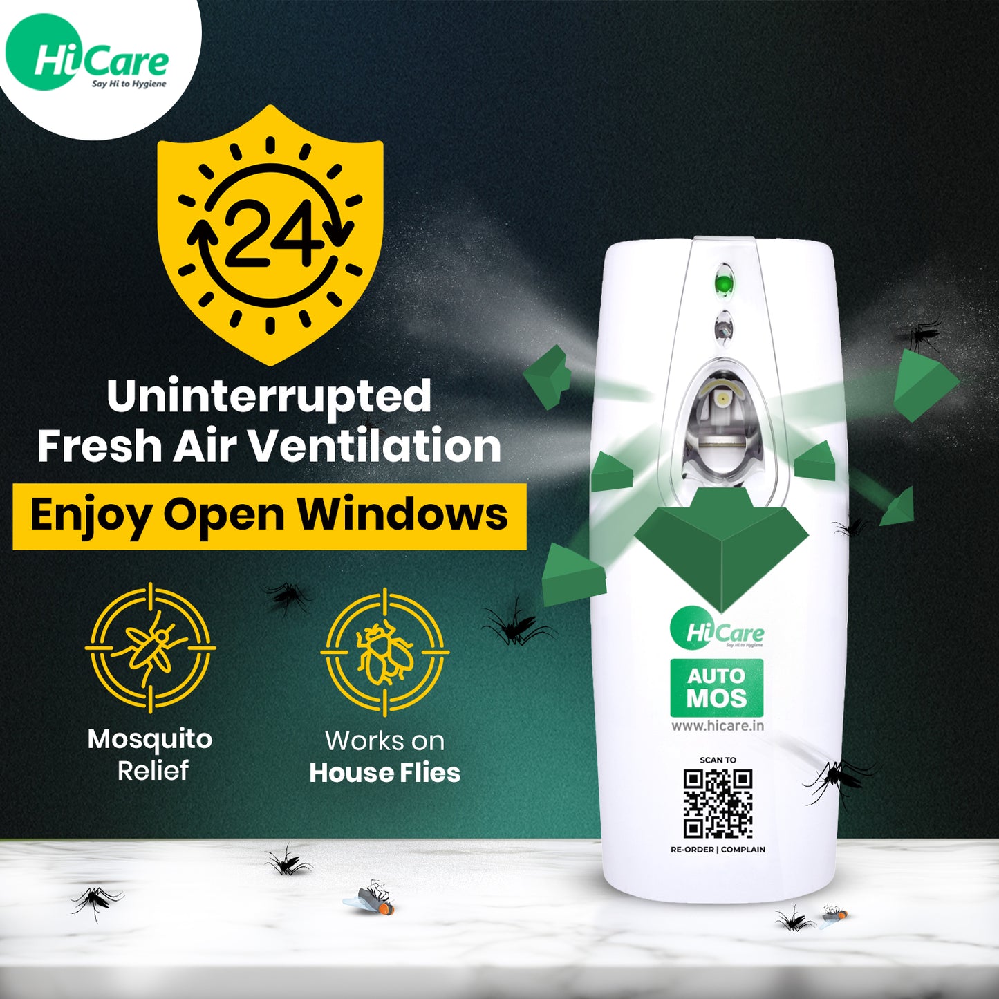 AutoMos Mosquito Repellent Dispenser Pack of 2 – India’s 1st & Only | 90 Days X 2 Dispensers – Protection for Home, Office, Bedroom & Kids Room | Battery Operated, No Wires, No Pungent Smell