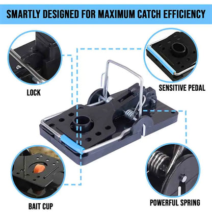 HiCare Quick-Snap Rat & Mouse Traps - Reusable Killer Traps for Indoor & Outdoor
