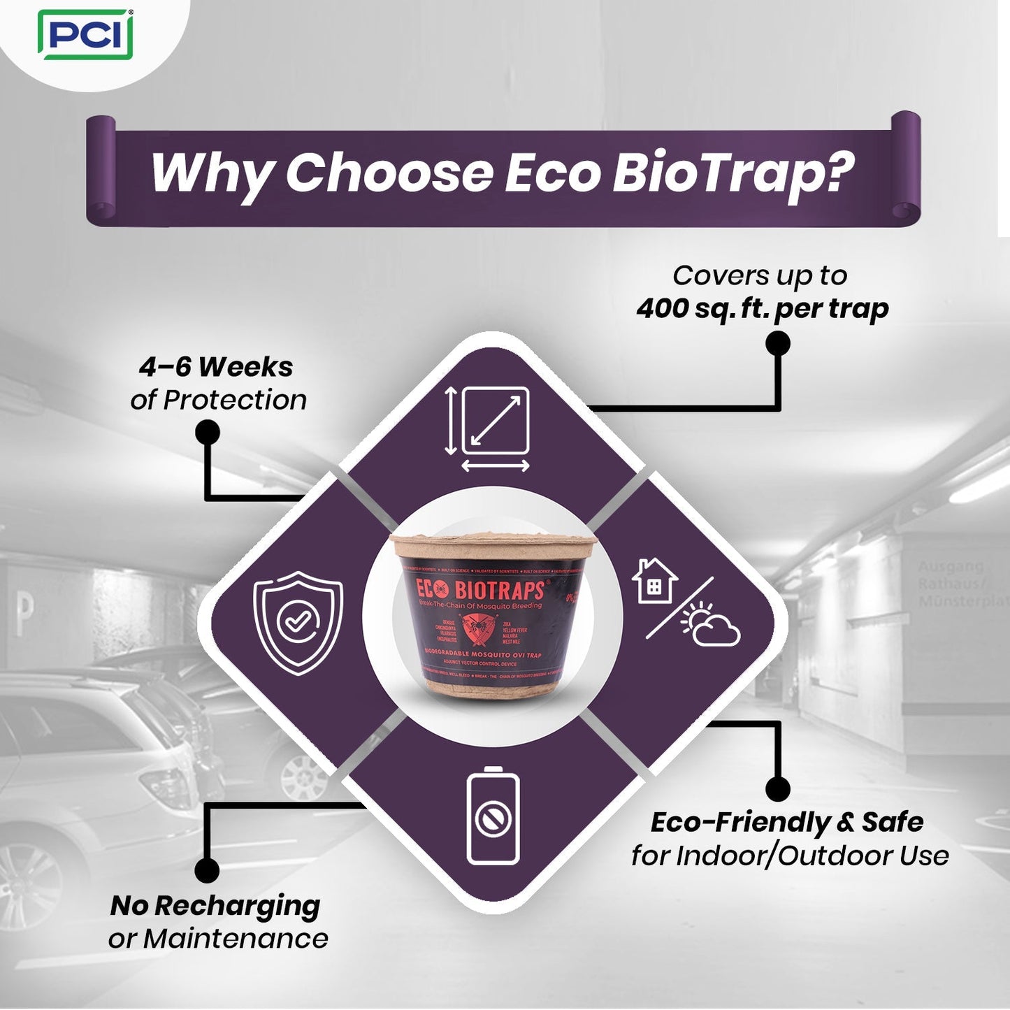 EcoBioTraps (Pack of 3) - Chemical-Free, Eco-Friendly Mosquito Trap