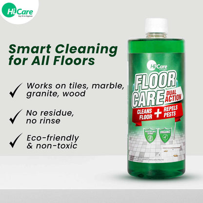 HiCare Organic Floor Disinfectant with Insect Repellent | 1L | Repels Cockroaches, Flies, Ants | Herbal Formula | Baby & Pet Safe | Multipurpose Cleaner for All Floors