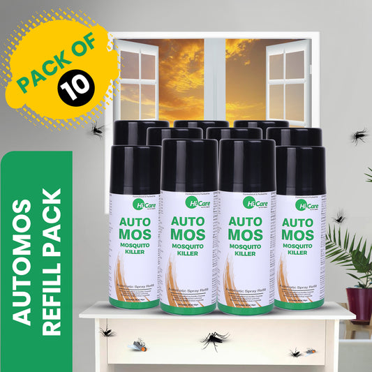 AutoMos Mosquito Refill – 90 Days Protection Per Refill | Pack of 10 Refills | For AutoMos Machine | Ideal for Hospitals, Restaurants & Commercial Spaces