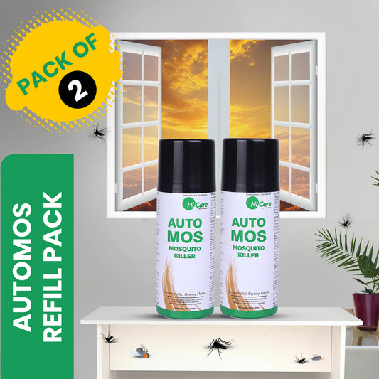 AutoMos Mosquito Repellent Refill (Pack of 2) – 90 Days Protection | Covers 200 sq. ft. for 180 Days, 400 sq. ft. for 90 Days | Silent, No Pungent Smell | Ideal for Living Spaces