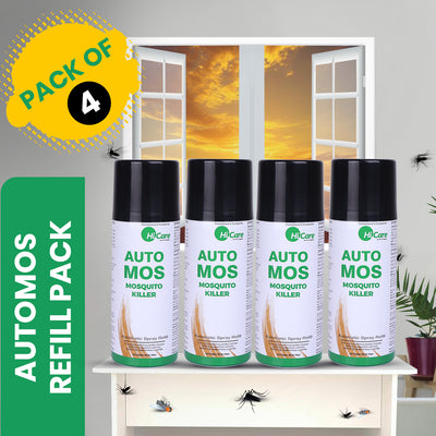 AutoMos Mosquito Refill (Pack of 4) | 90 Days Protection Per Refill | For AutoMos Machine | Ideal for Living Spaces, Bedrooms & Playrooms