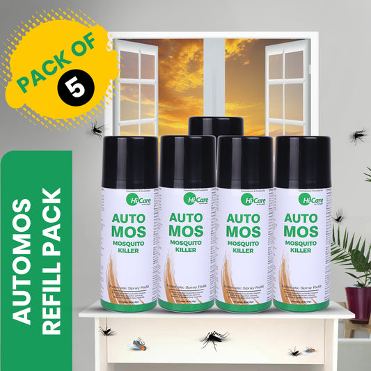 AutoMos Mosquito Refill (Pack of 5) | 90 Days Protection Per Refill | 450 Days Total Coverage | For AutoMos Machine | Perfect for Bedrooms, Gyms & Dining Rooms